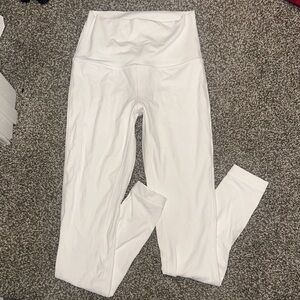 White High-Waisted Lululemon 28” Leggings